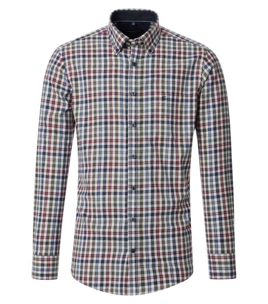 CASAMODA Flanellhemd mit Button-Down Kragen in Karo