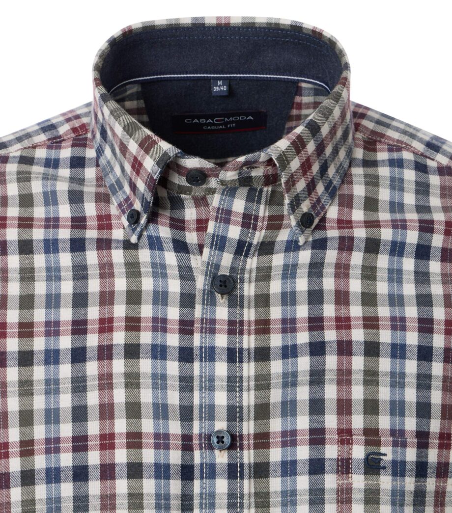 CASAMODA Flanellhemd mit Button-Down Kragen in Karo