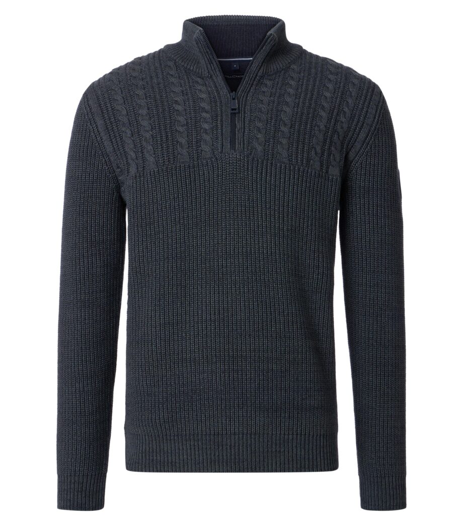 CASAMODA Herren Troyer-Pullover in graublau