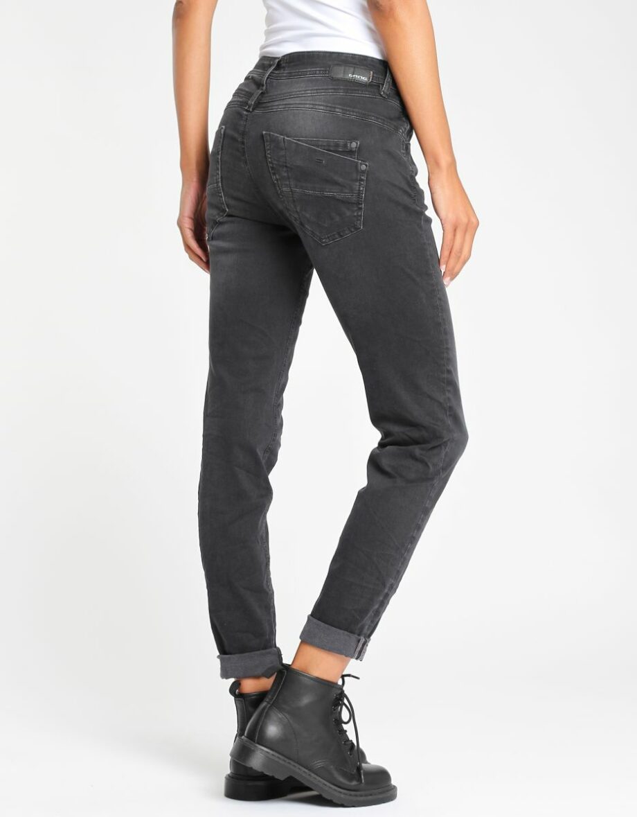 GANG Damenjeans 94AMELIE - relaxed fit in dark grey washed