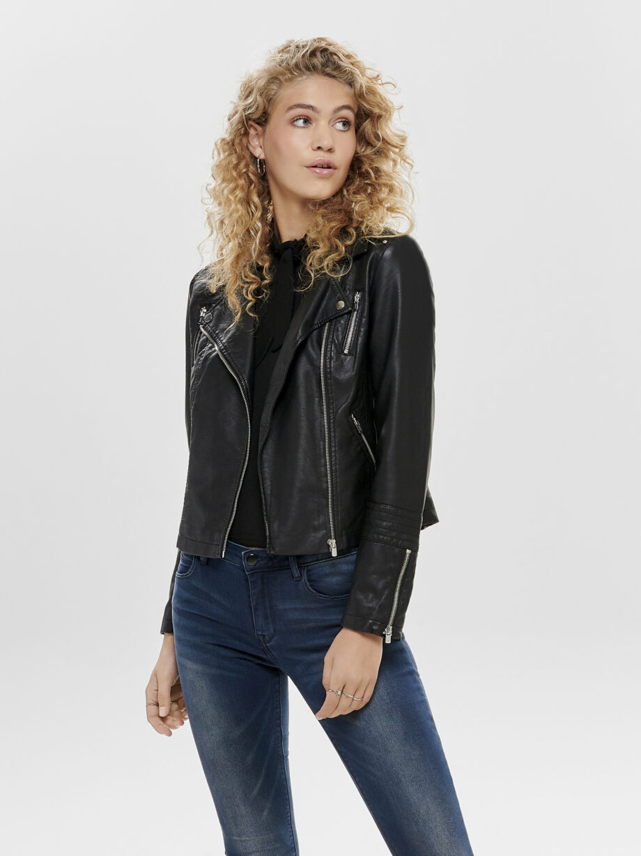 ONLY Damen Fake-Leder Bikerblouson Gemma