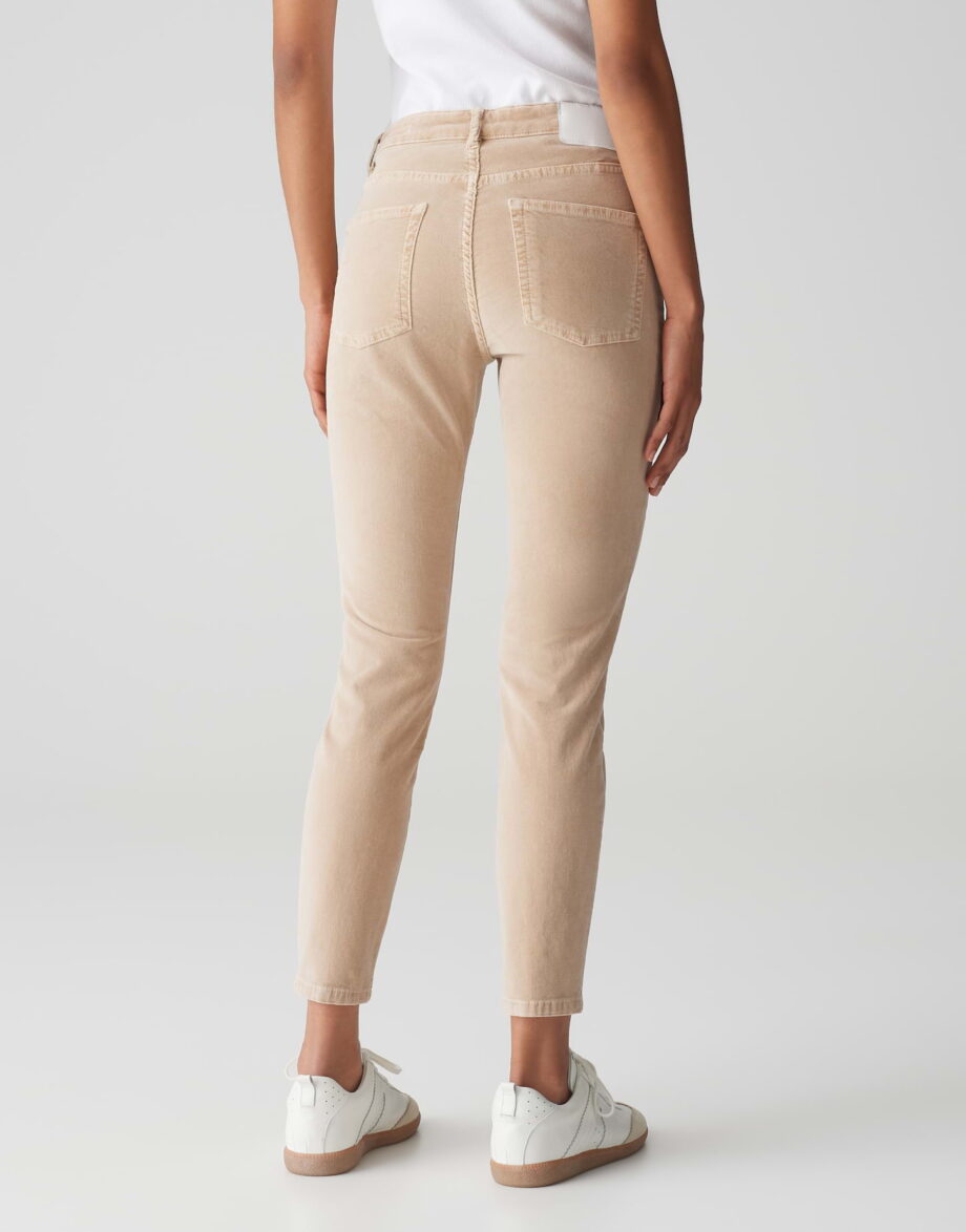 OPUS Damen 5-Pocket Hose aus Samt Evita glazed Macademia