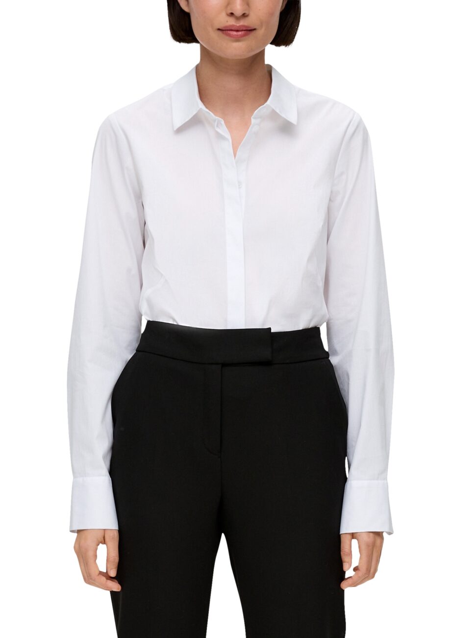 S. OLIVER BLACK LABEL Damen Bluse mit Ziernähten in Weiß - white