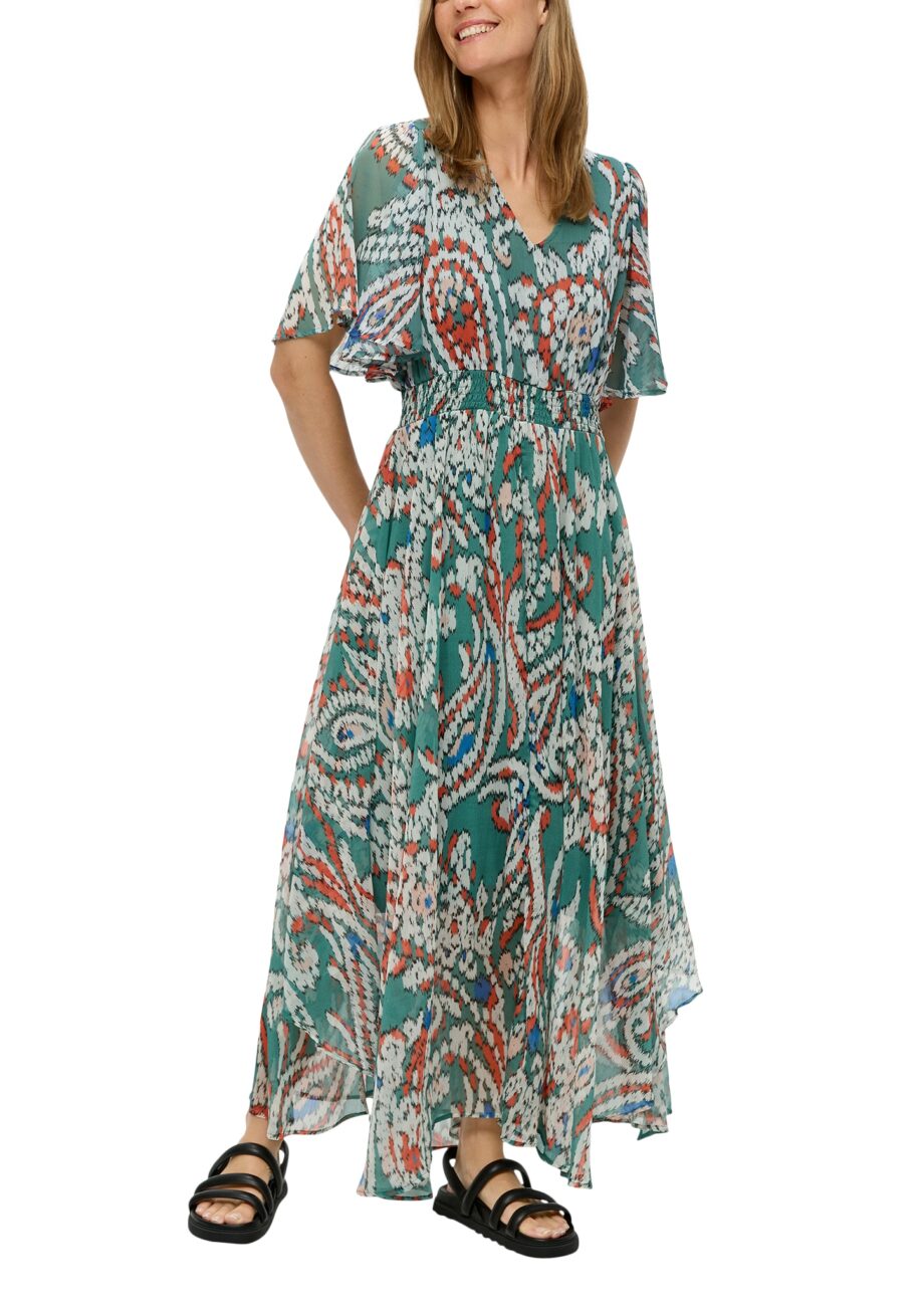 S. OLIVER Chiffon-Kleid mit Alloverprint