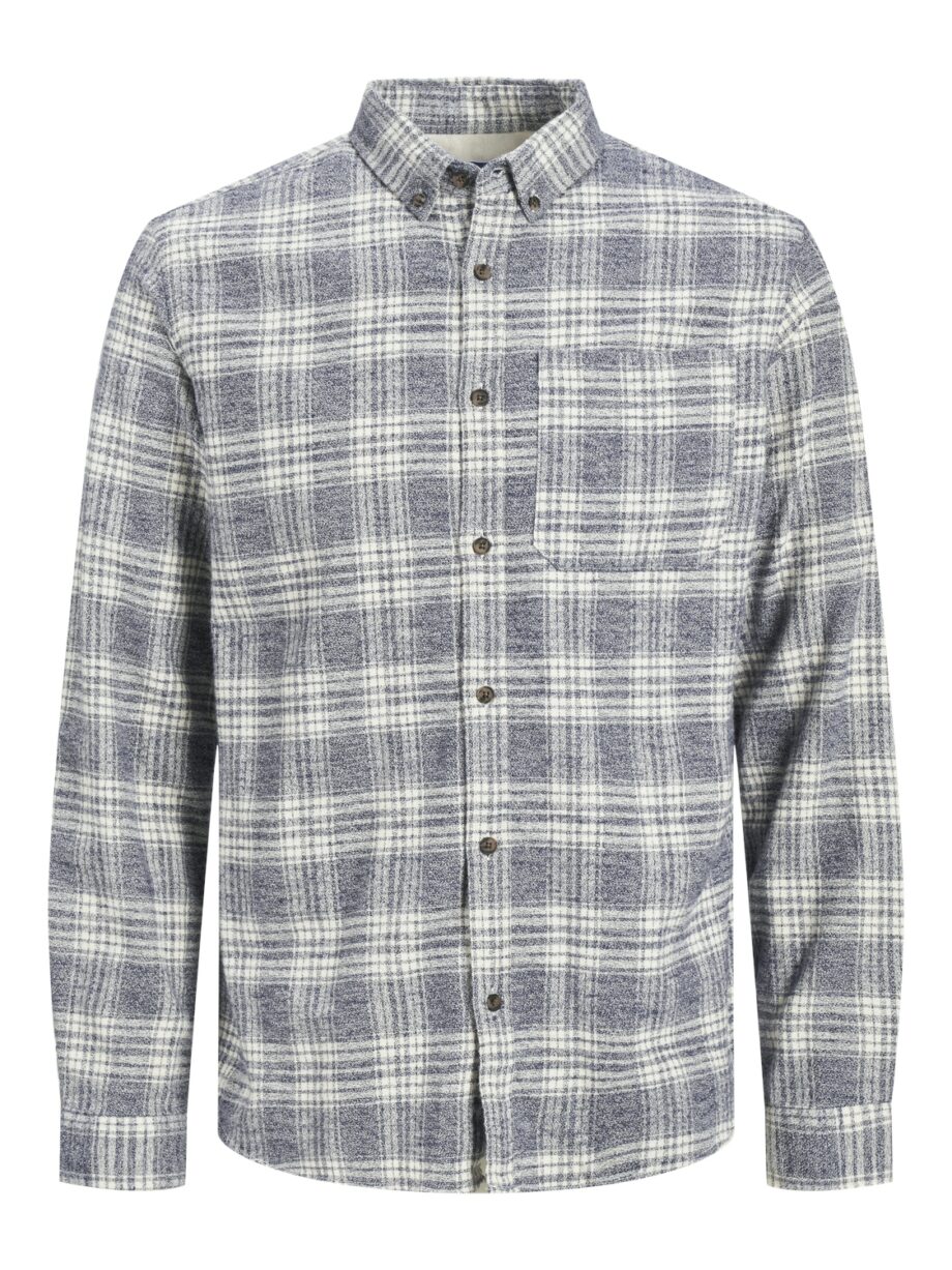 JACK&JONES Hemd mit Button-Down Kragen und Karomuster