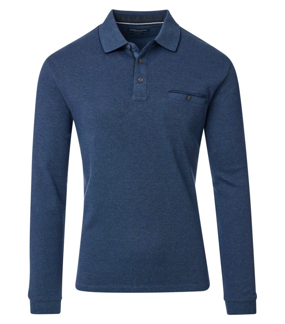 CASAMODA Herren Polo-Shirt Langarm