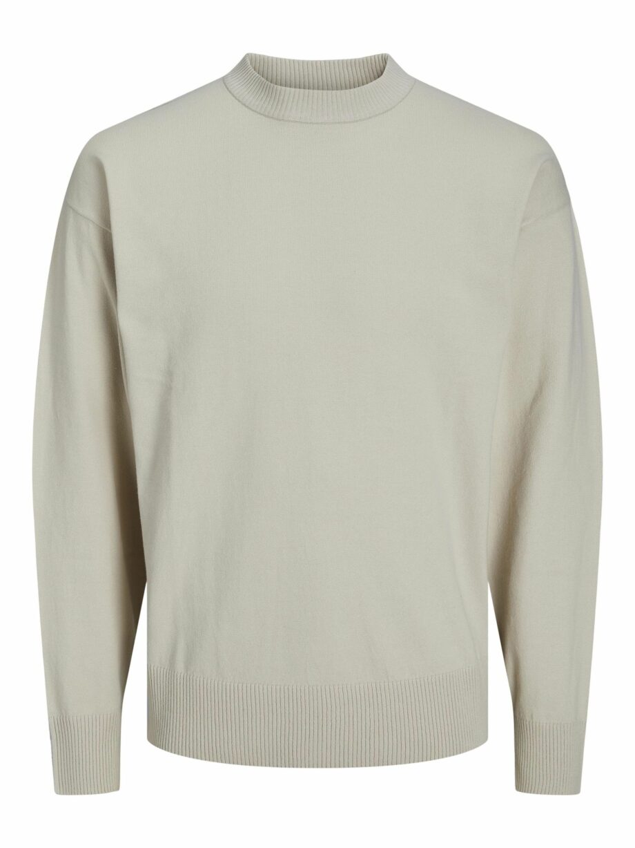 JACK&JONES Herren Sweatshirt langarm mit Rundhalsausschnitt in Grau, Schwarz und Beige