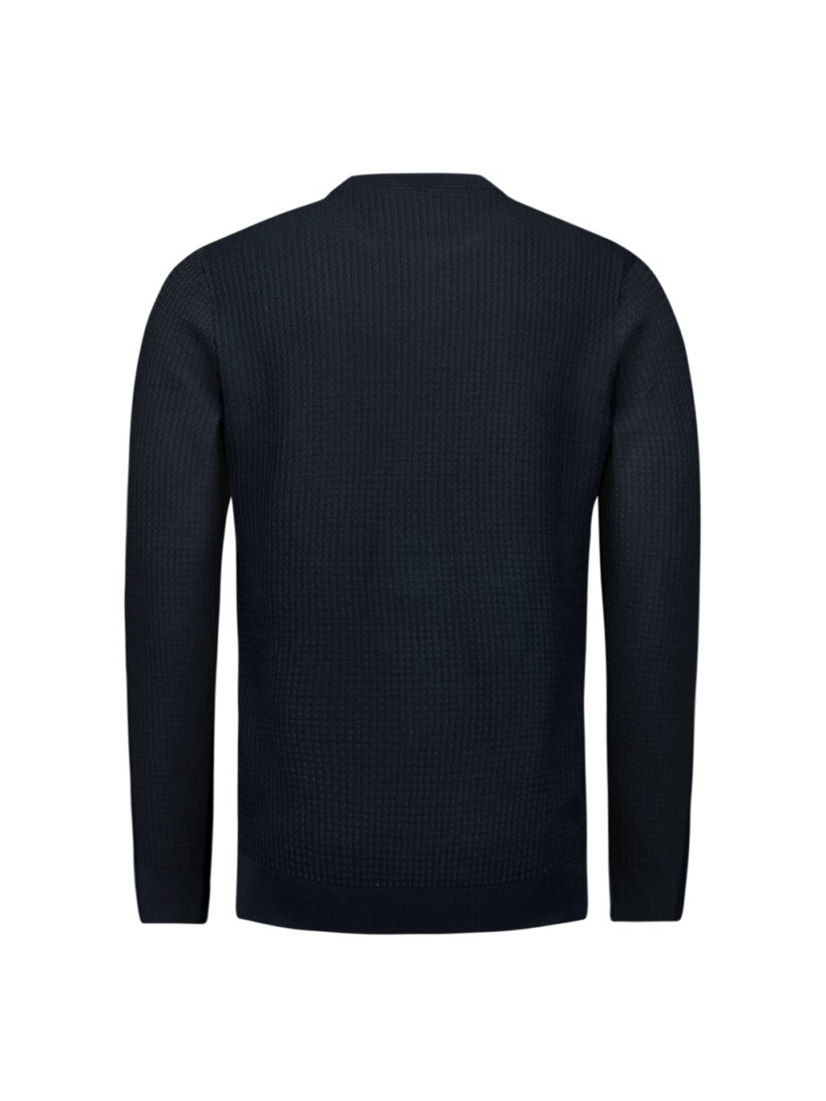 NO EXCESS Herren Pullover mit Waffelmuster in Dunkelblau