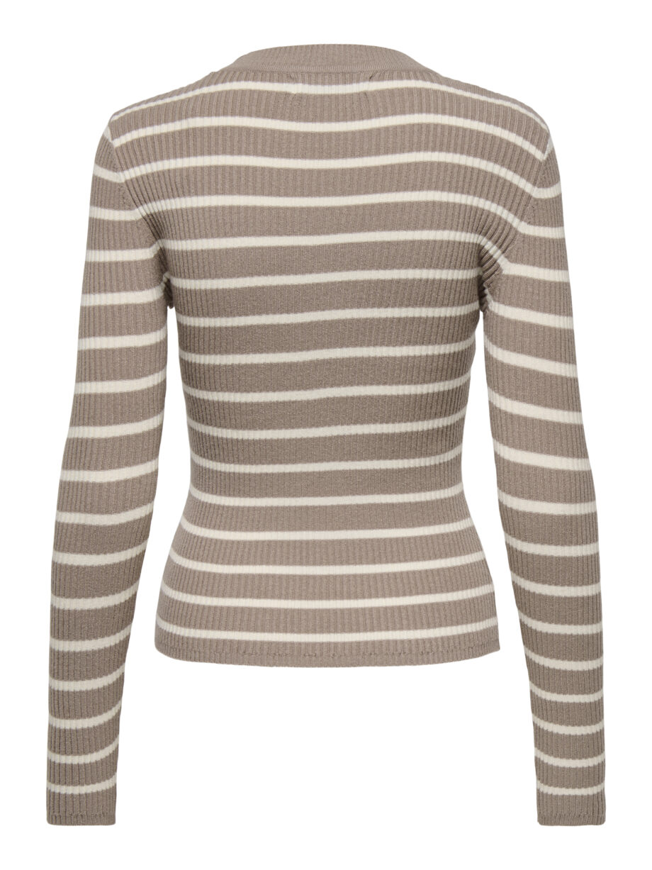 ONLY Damen Strickpullover langarm mit Streifenmuster