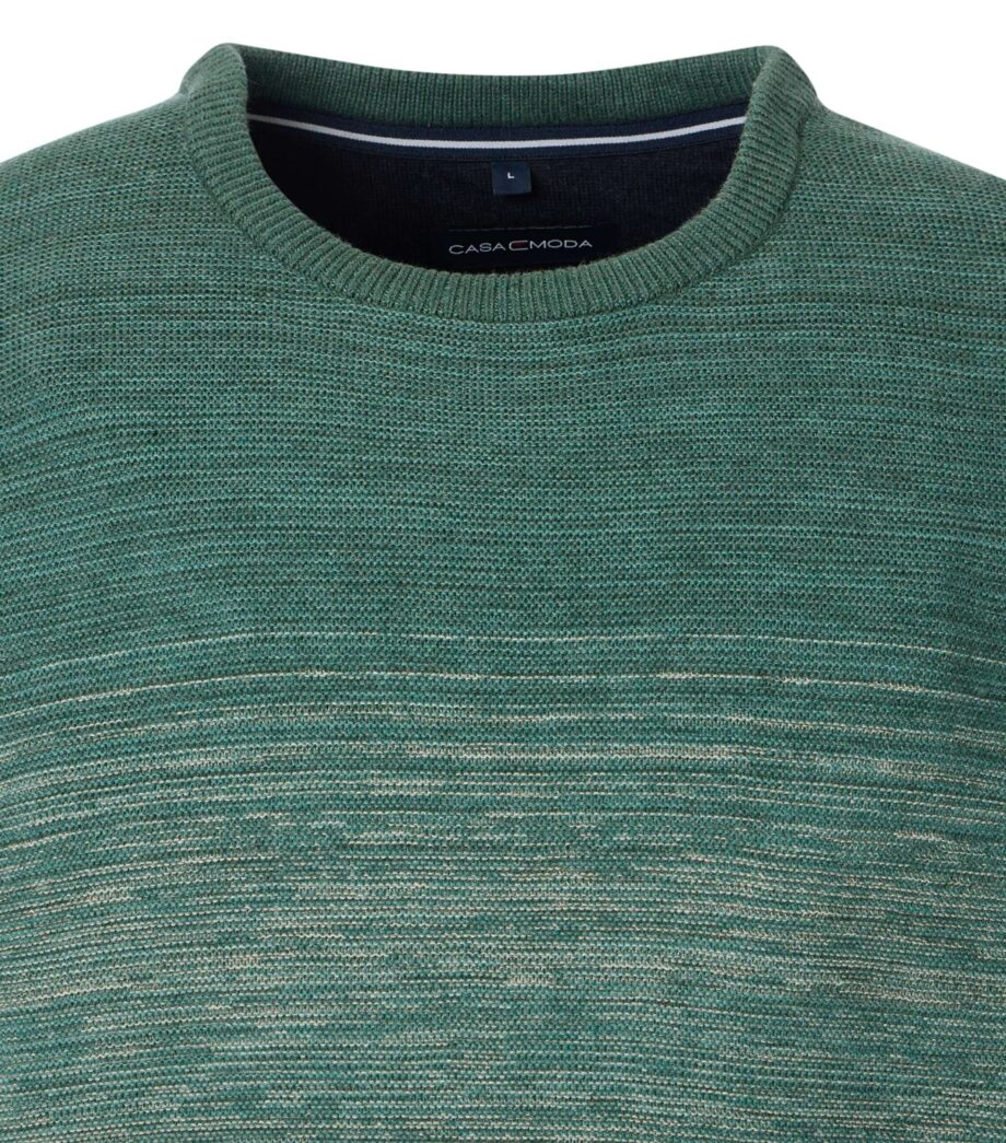 CASAMODA Herren-Pullover in Strukturstreifen-Muster grün-blau