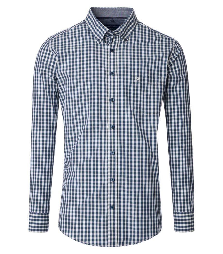 CASAMODA Herren Freizeithemd Button Down kariert Comfort Fit