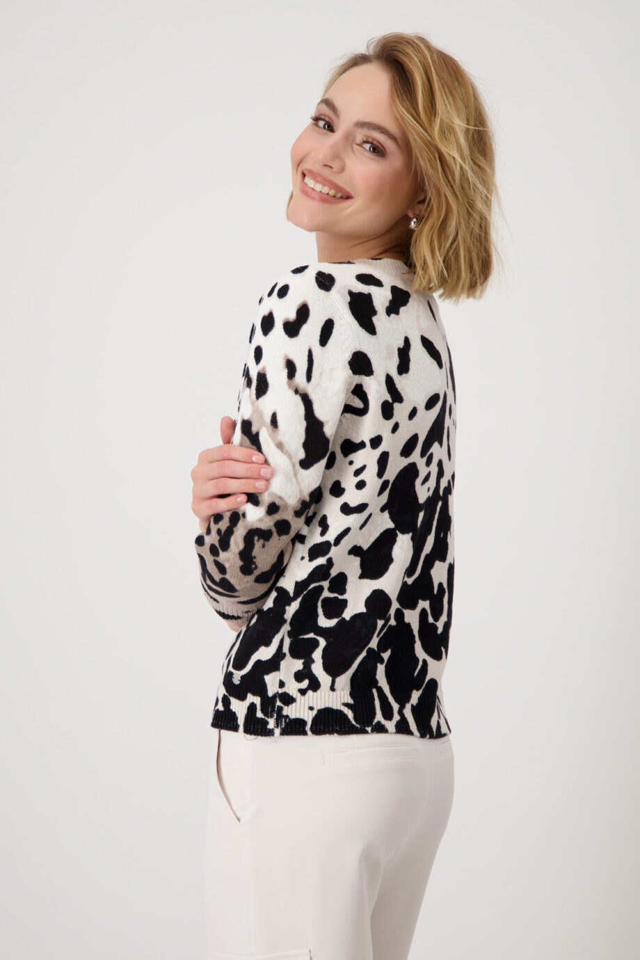 MONARI Damen Strickpullover mit Leomuster