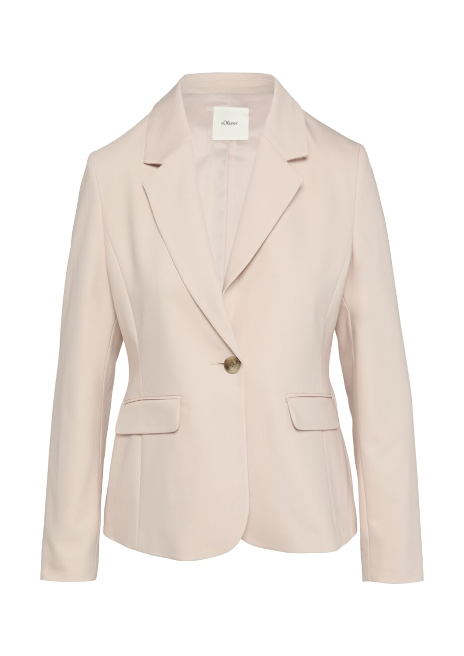 s.Oliver BLACK LABEL Slim-Fit-Blazer aus Baumwollmix in rosé