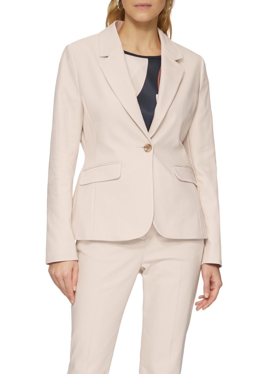 s.Oliver BLACK LABEL Slim-Fit-Blazer aus Baumwollmix in rosé