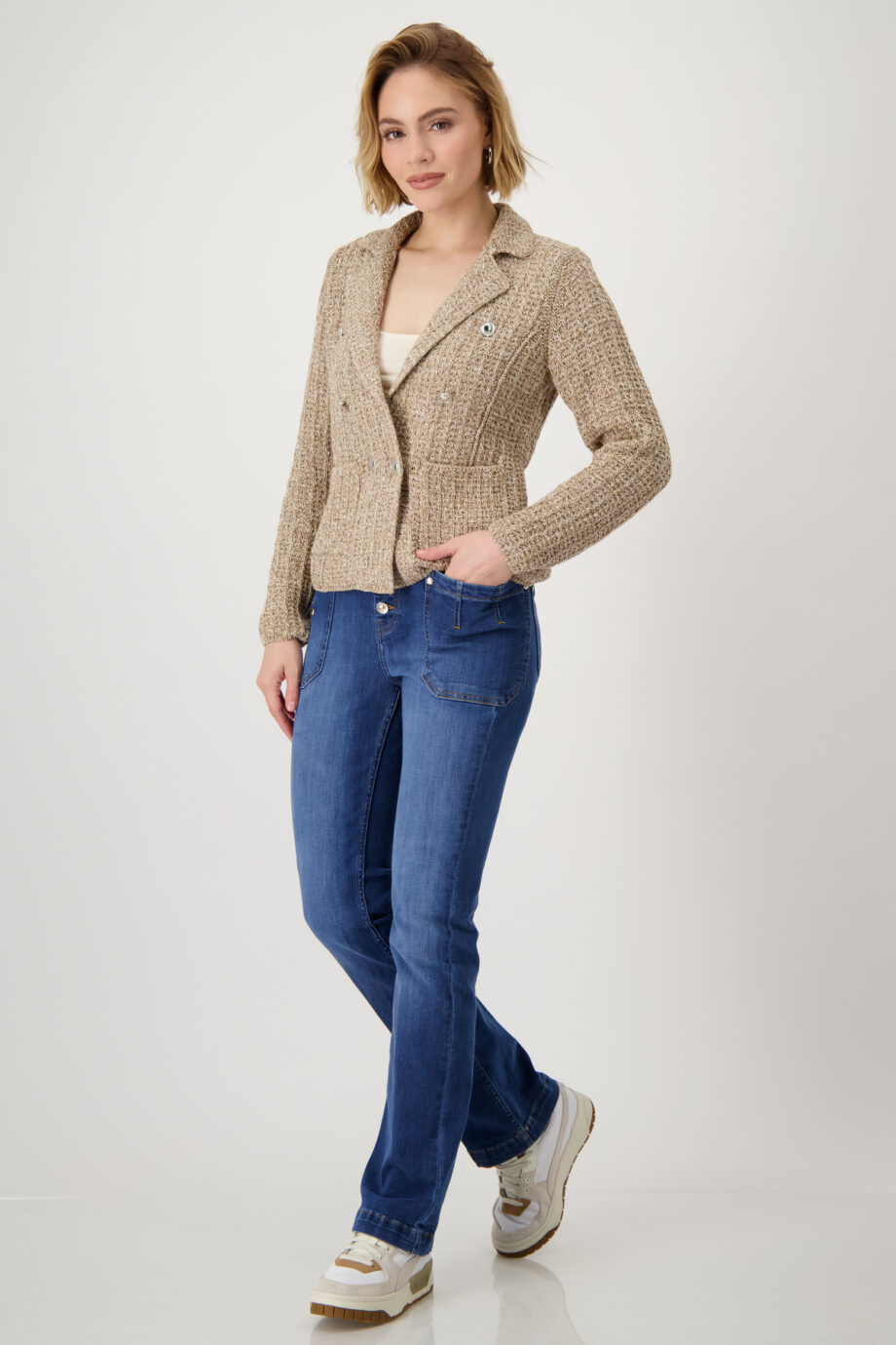 MONARI Damen Tweed-Strickblazer