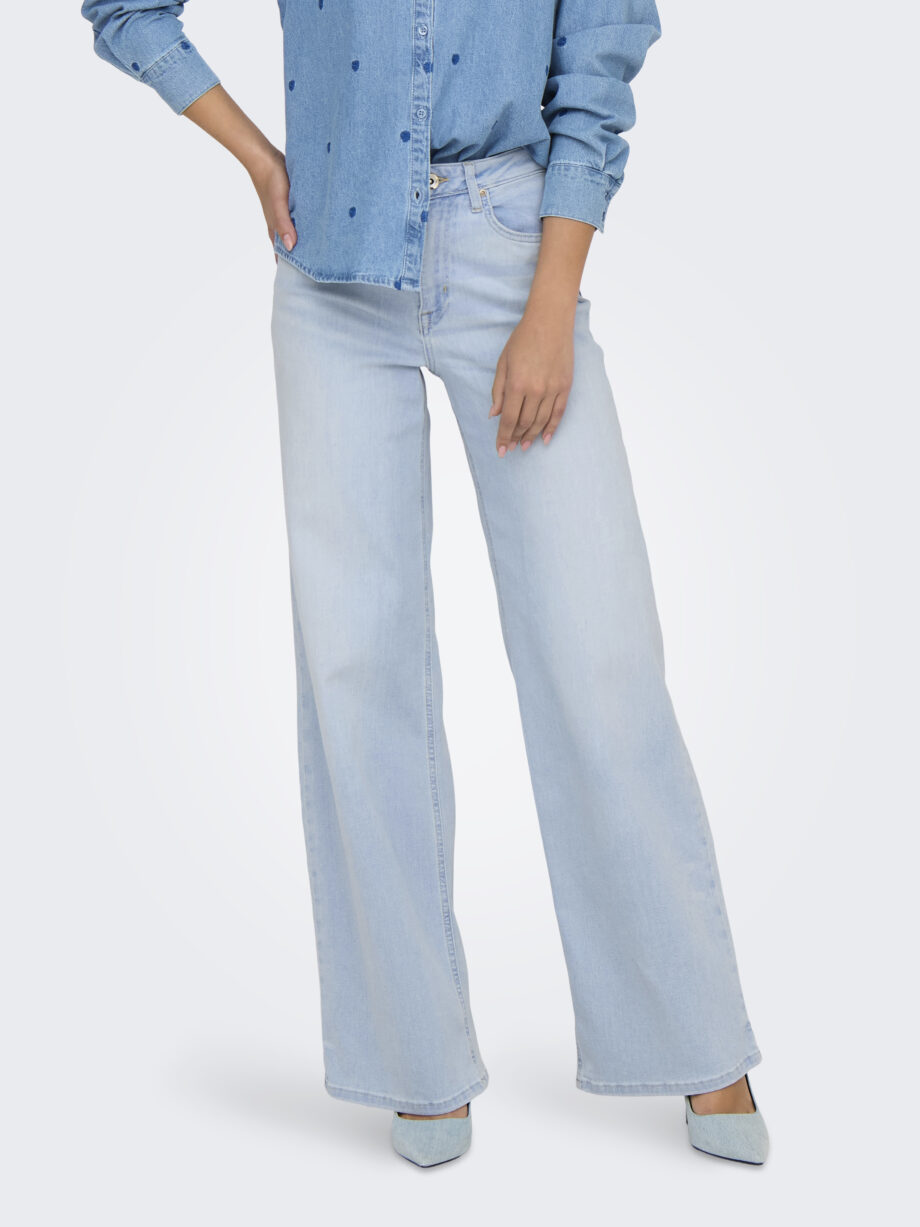 ONLY Damenjeans in Wide-Leg ONLMADISON BLUSH in hellem blue-bleach