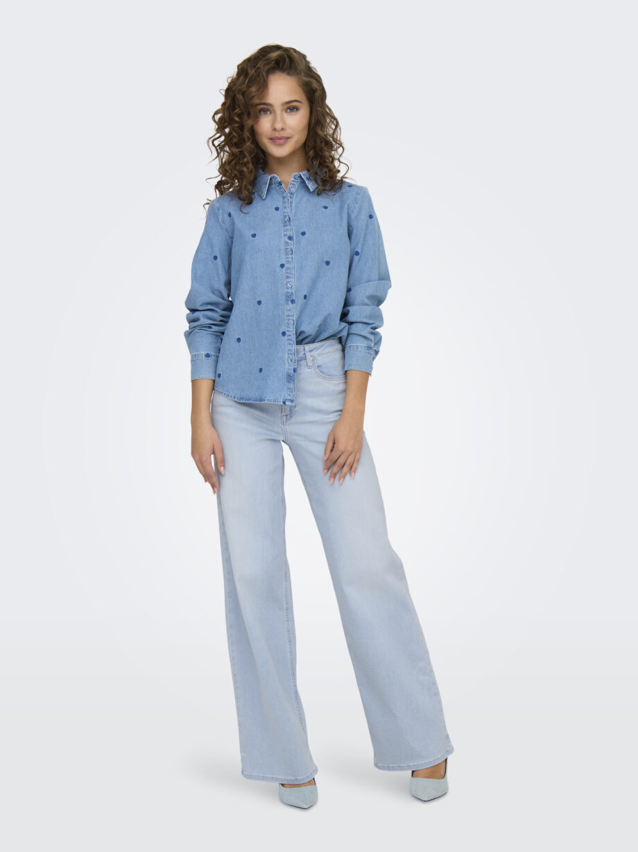 ONLY Damenjeans in Wide-Leg ONLMADISON BLUSH in hellem blue-bleach