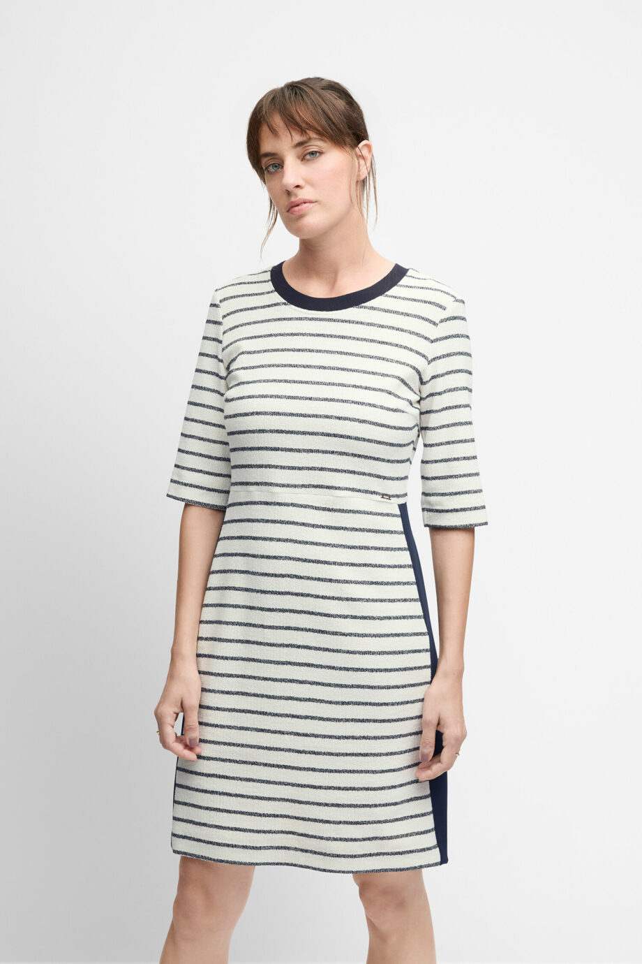 CINQUE Damen Sommerkleid aus Jersey-Bouclé gestreift CIIRIS