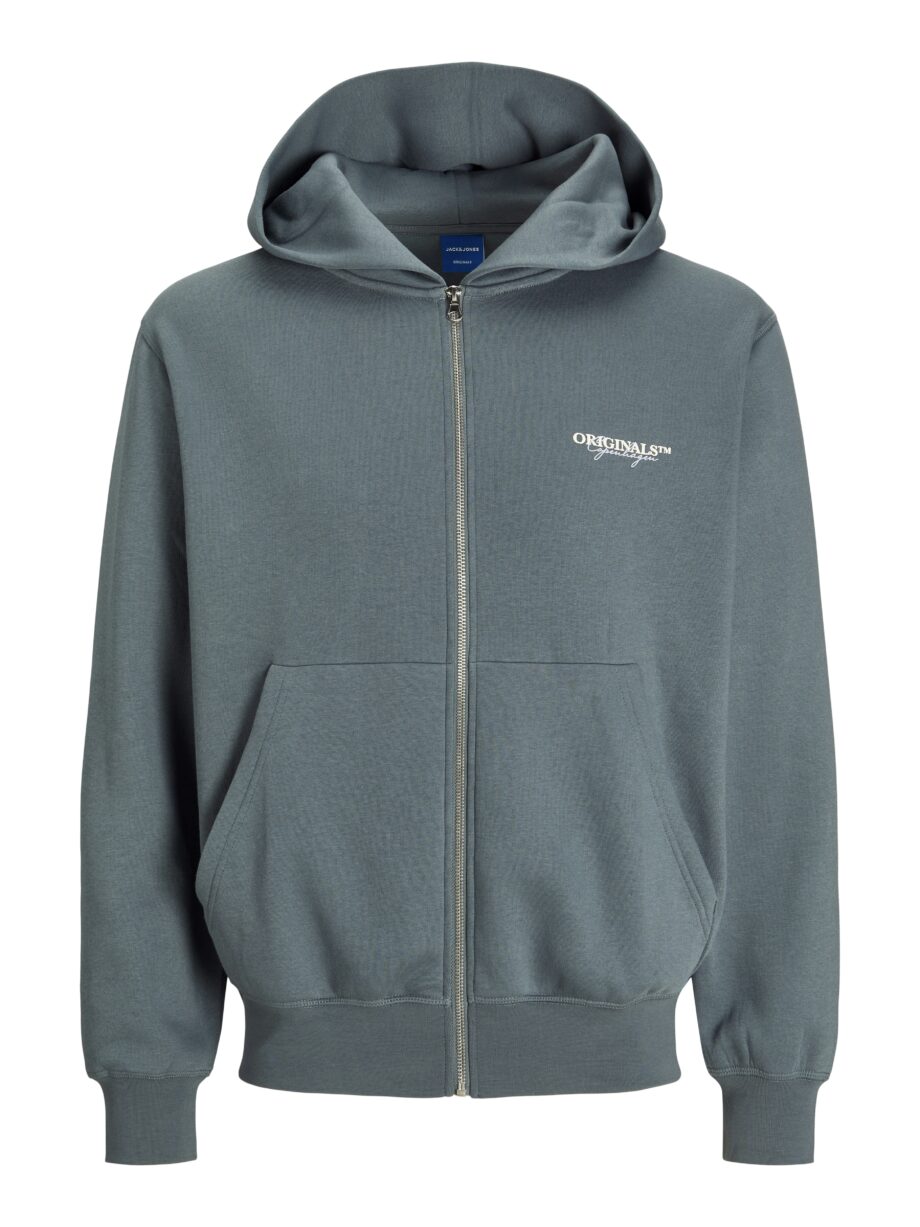 JACK&JONES Herren Sweatjacke  mit Kapuze in Weiß und Grau