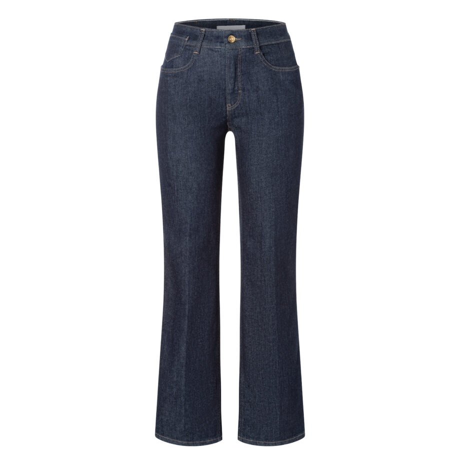 MAC Damenjeans LAURA, ausgestellte Jeans, Stretch in hellblau und dunkelblau