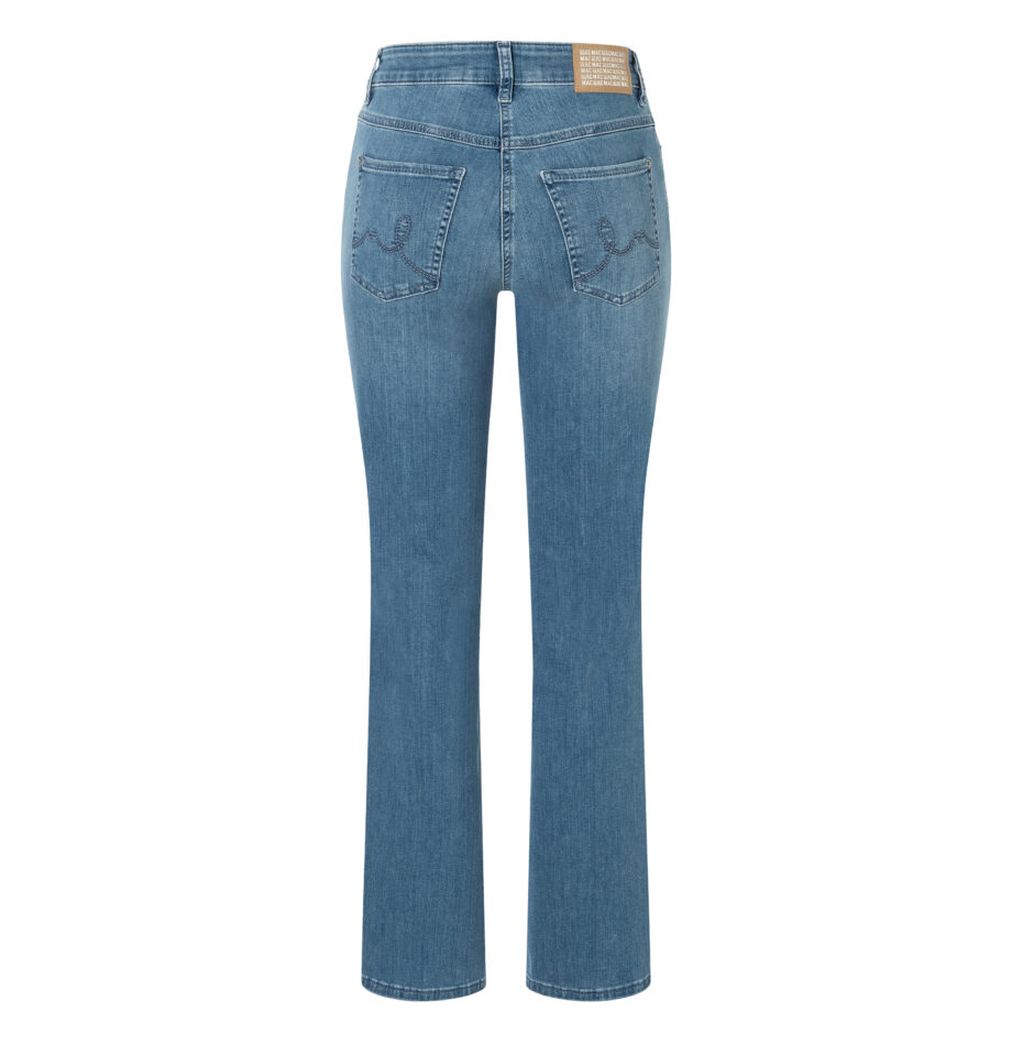 MAC Damenjeans LAURA, ausgestellte Jeans, Stretch in hellblau und dunkelblau