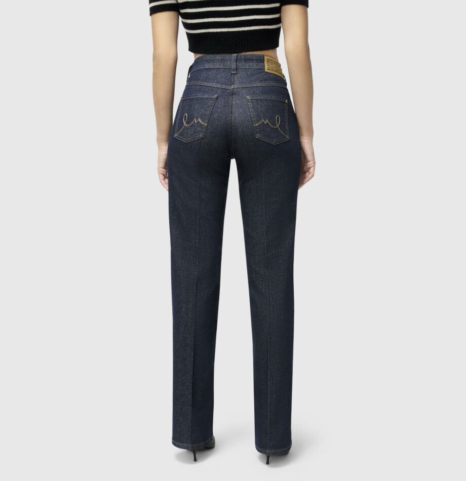 MAC Damenjeans LAURA, ausgestellte Jeans, Stretch in hellblau und dunkelblau