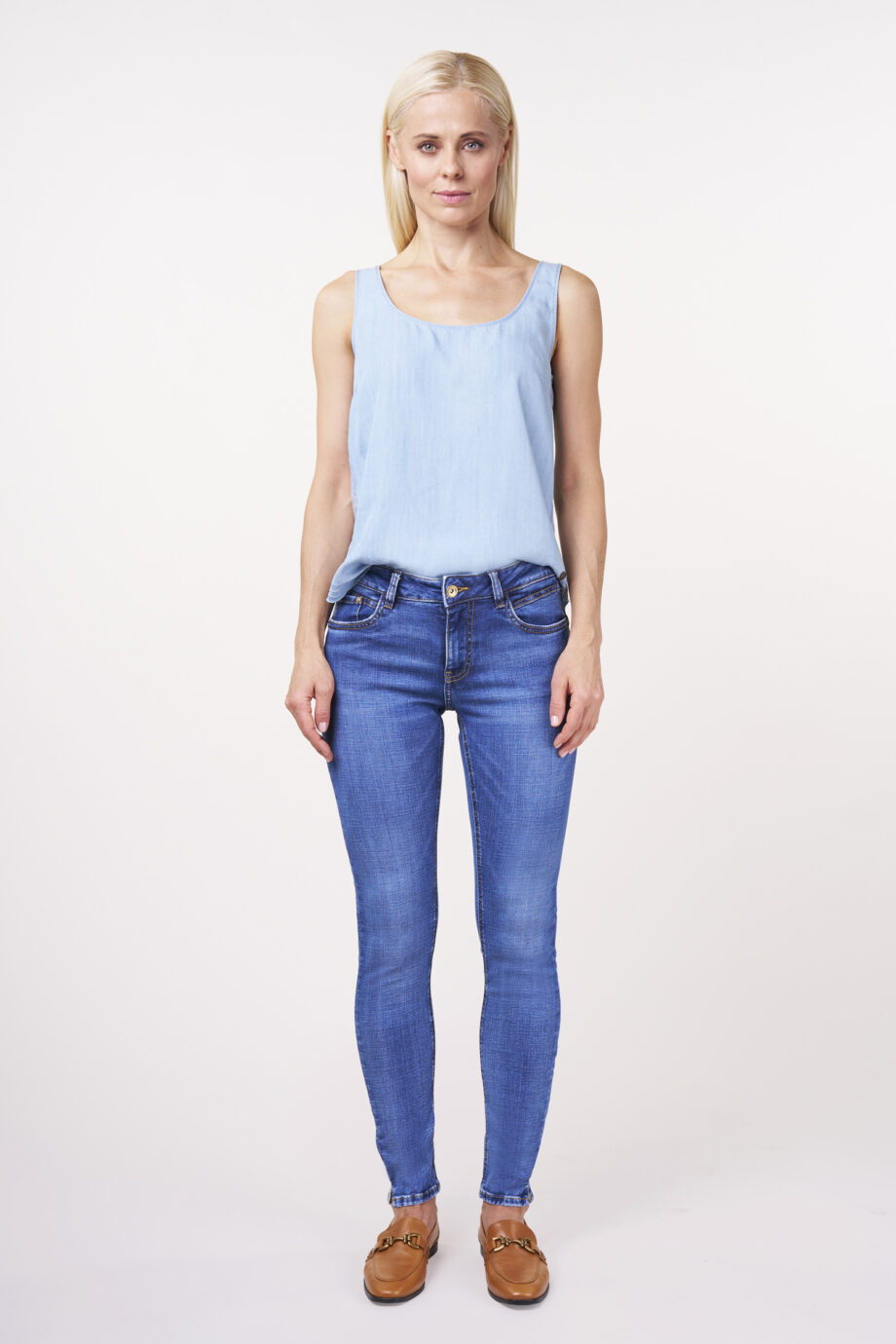 BLUE FIRE Damenjeans Alicia skinny - medium blue, 28er Länge