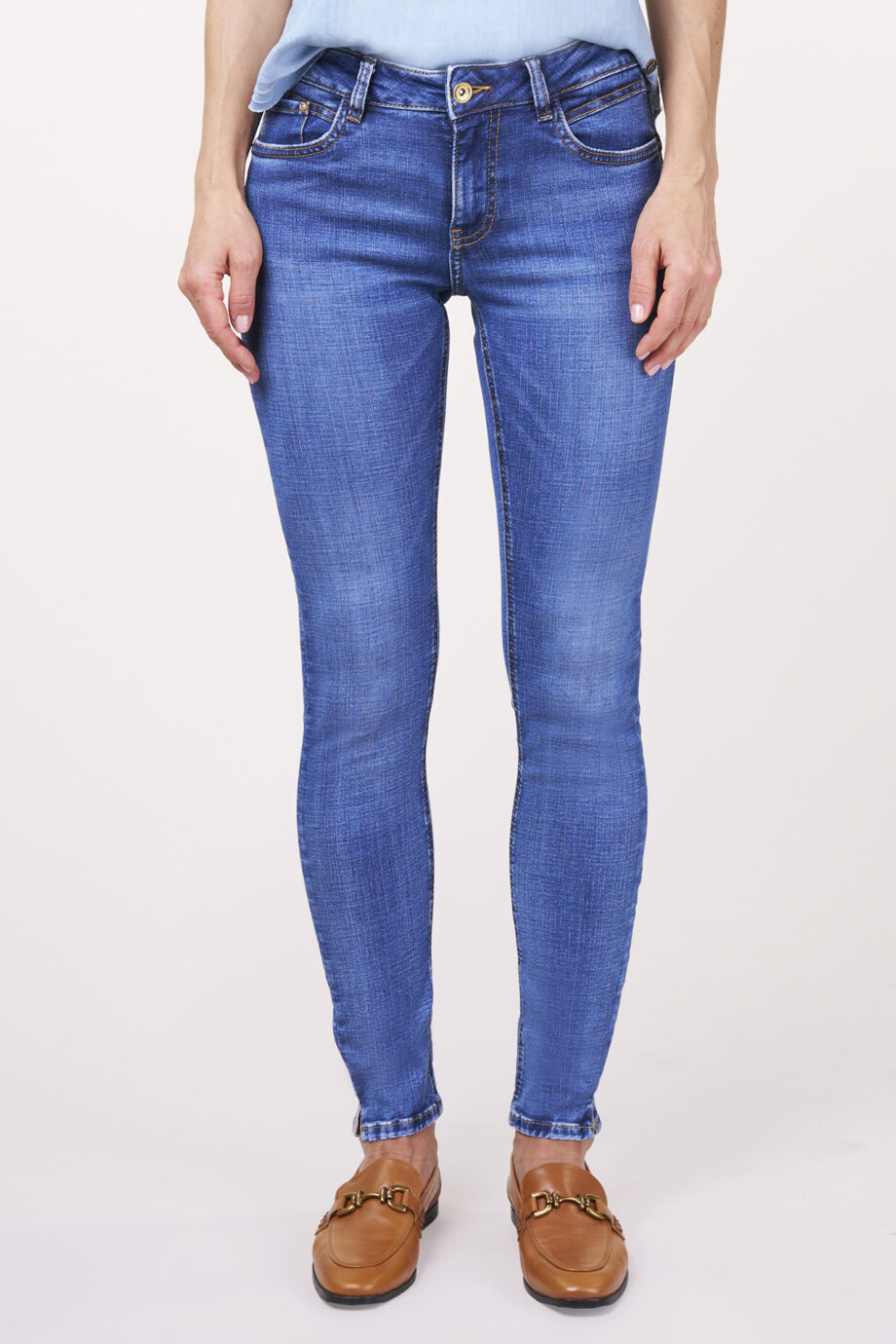 BLUE FIRE Damenjeans Alicia skinny - medium blue, 28er Länge