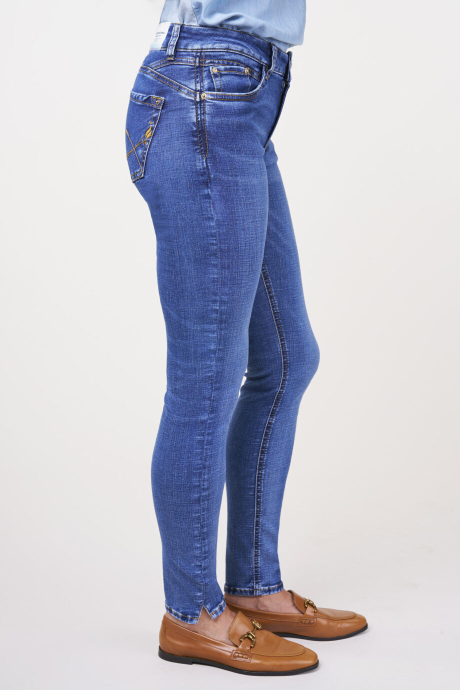 BLUE FIRE Damenjeans Alicia skinny - medium blue, 28er Länge