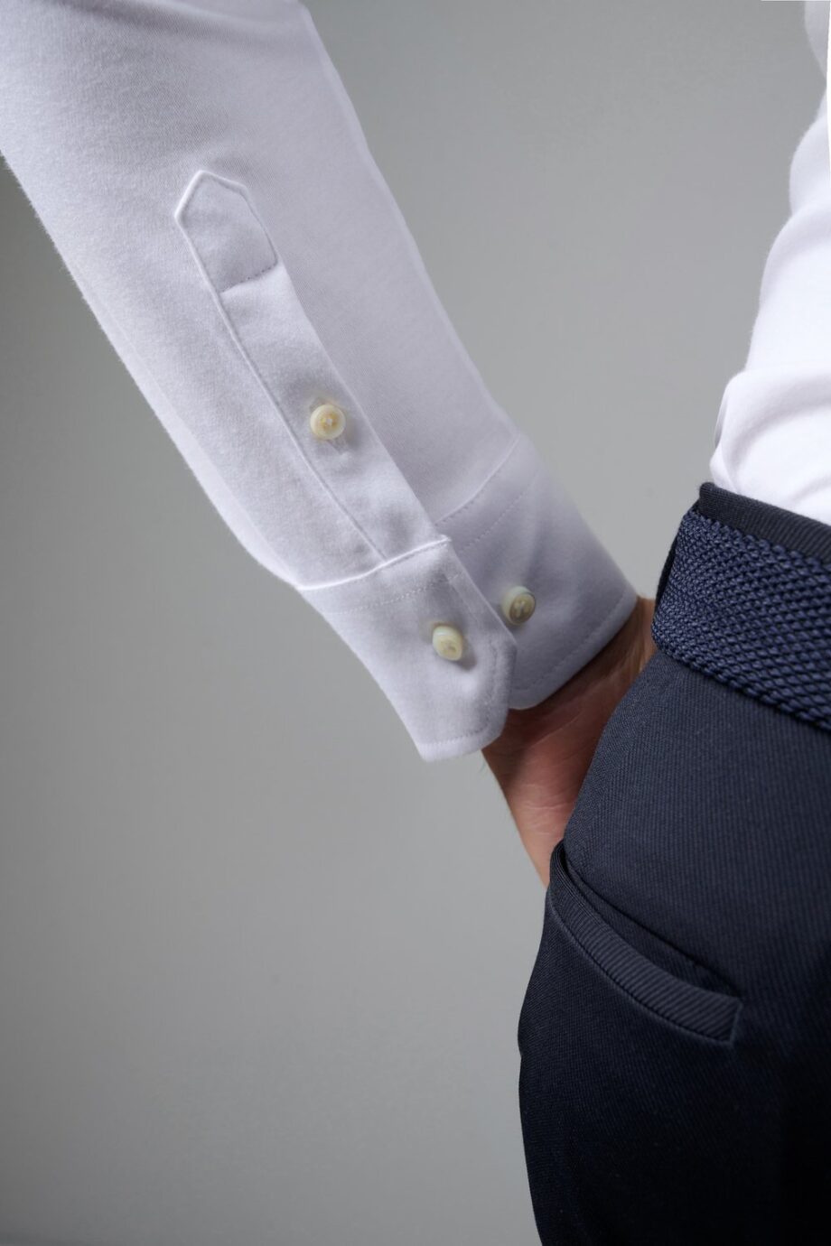 DESOTO Herren Jersey-Stretch Hemd Essential Hai 1/1in weiß