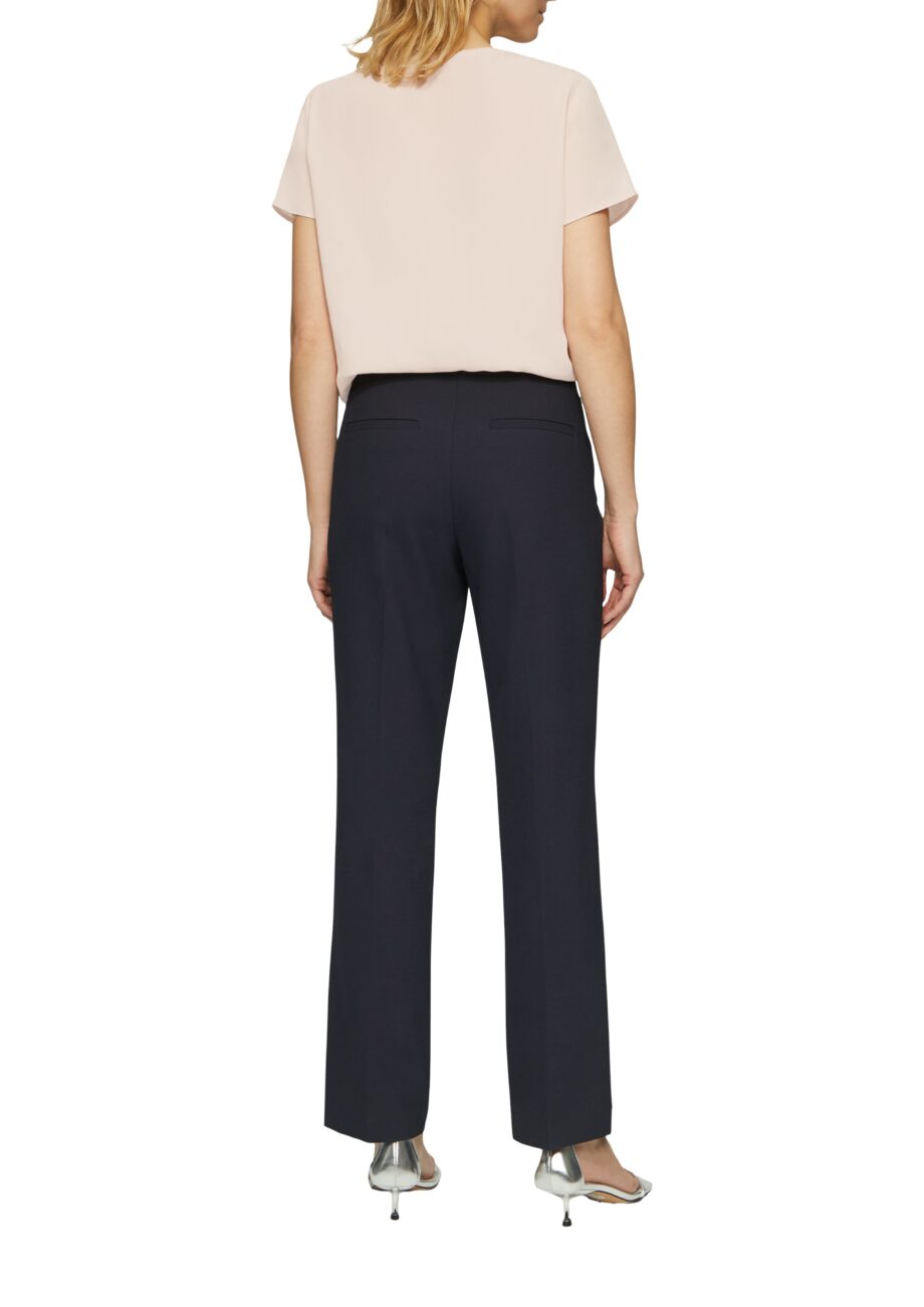 s.Oliver BLACK LABEL Damen Kurzarmbluse aus Crêpe mit Schmuckkante in rosa