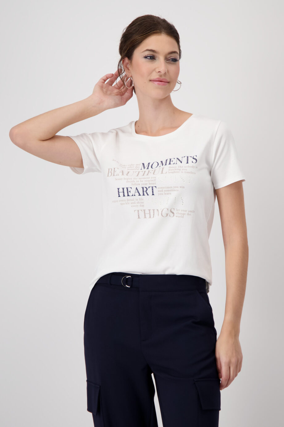 MONARI Damen T-Shirt mit Strasssteinen