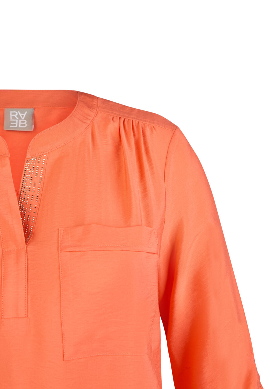 RABE Damenbluse mit V-Ausschnitt in Farbe mandarine