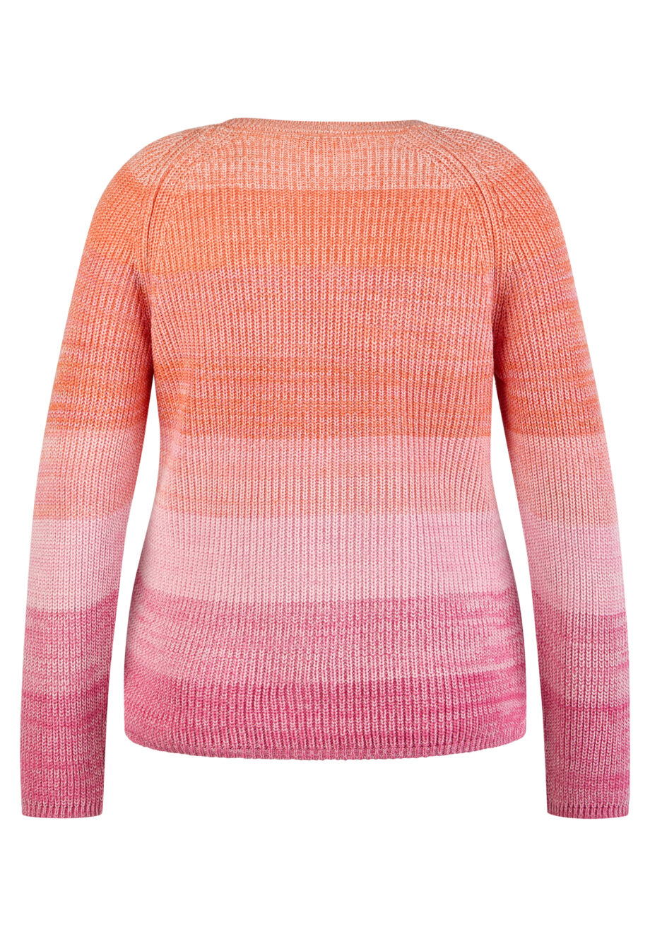 RABE Damen Rundhals-Pullover in Streifenoptik mandarine