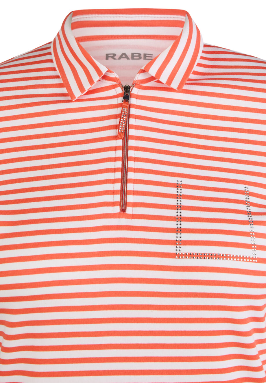 RABE Damen Poloshirt  in mandarine gestreift