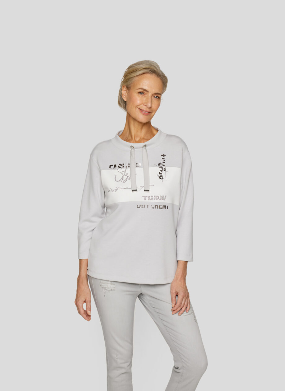 RABE Damen Sweatshirt mit Frontprint in perlgrau