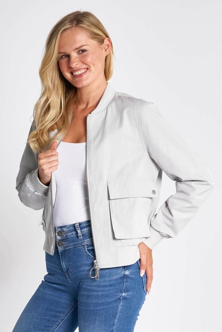 ZHRILL Damen Blouson ZHJULIE SOLID in silvergrey