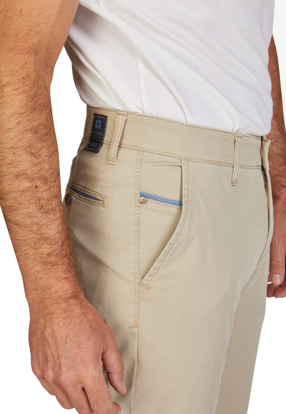 CLUB OF COMFORT Herren Baumwoll-Stretch Hose GARVEY mit Coolmax