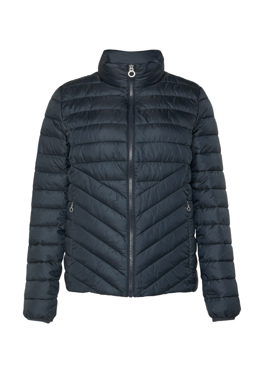 S. OLIVER Damen Outdoor-Jacke mit Steppung in Schwarz, Weiß und Dunkelblau