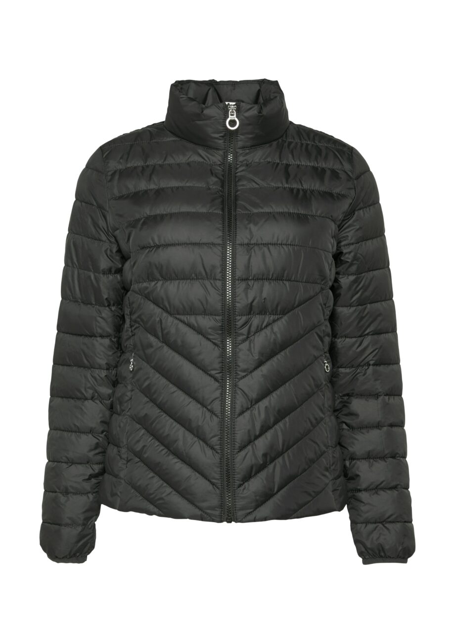 S. OLIVER Damen Outdoor-Jacke mit Steppung in Schwarz, Weiß und Dunkelblau