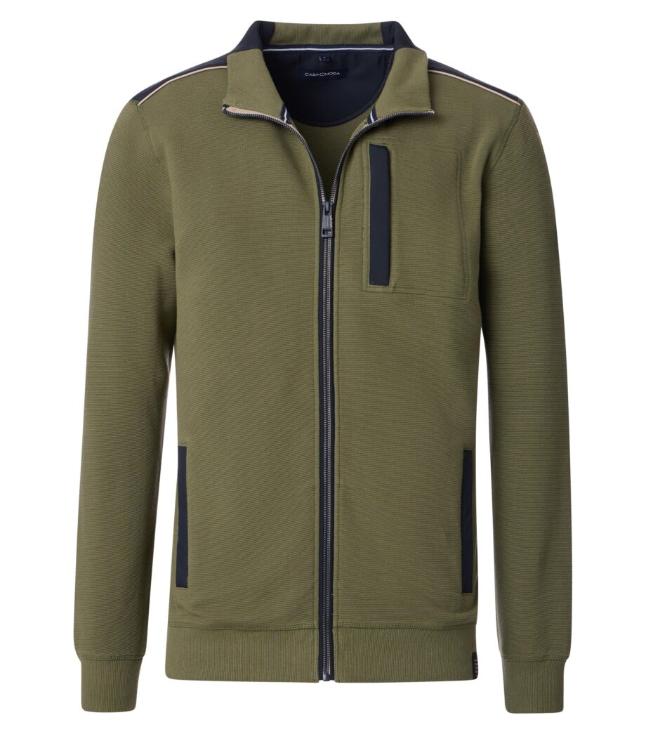 CASAMODA Herren Sweatjacke mit Troyerkragen