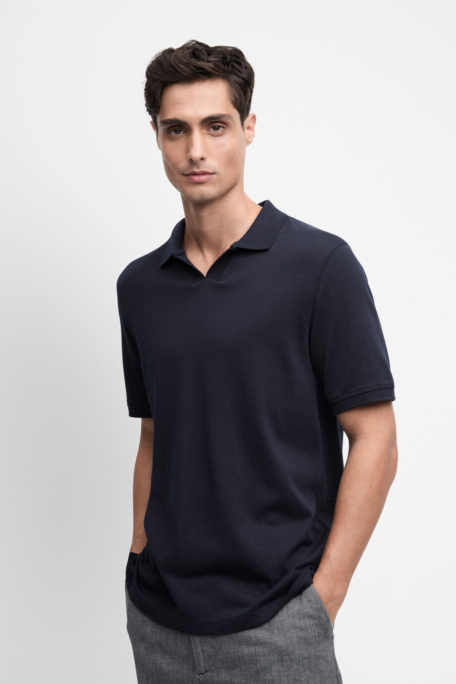 CINQUE Herren Polo-Pullover mit kurzen Ärmeln in navy CIBOLO