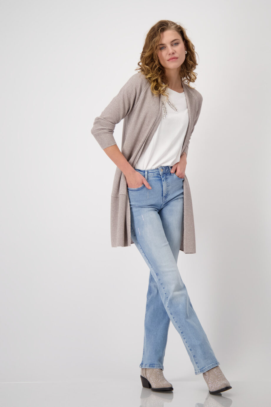MONARI Damen Stricküberwurf mit Lurex