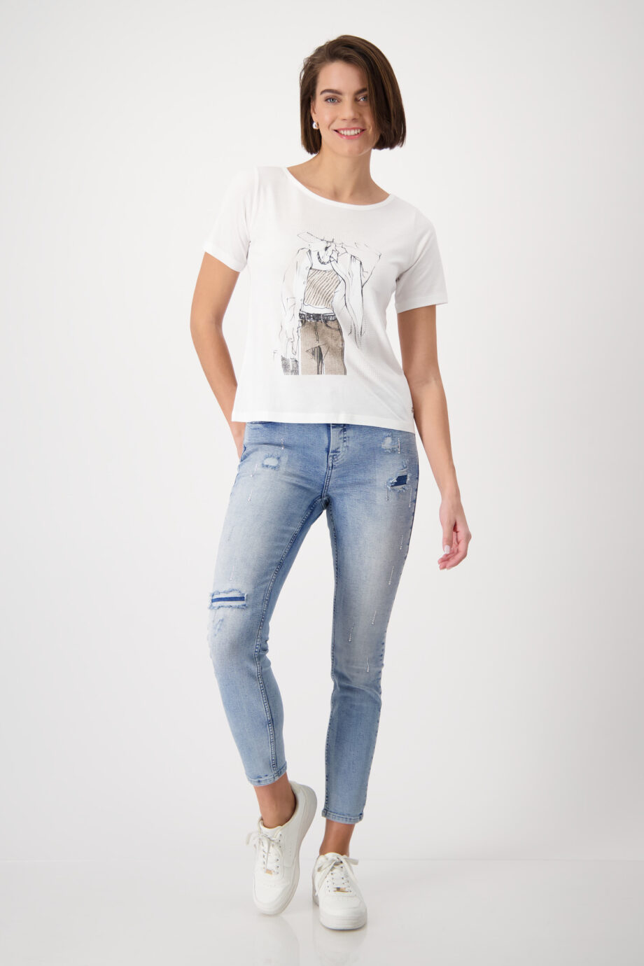 MONARI Damen T-Shirt mit gezeichneter Frau