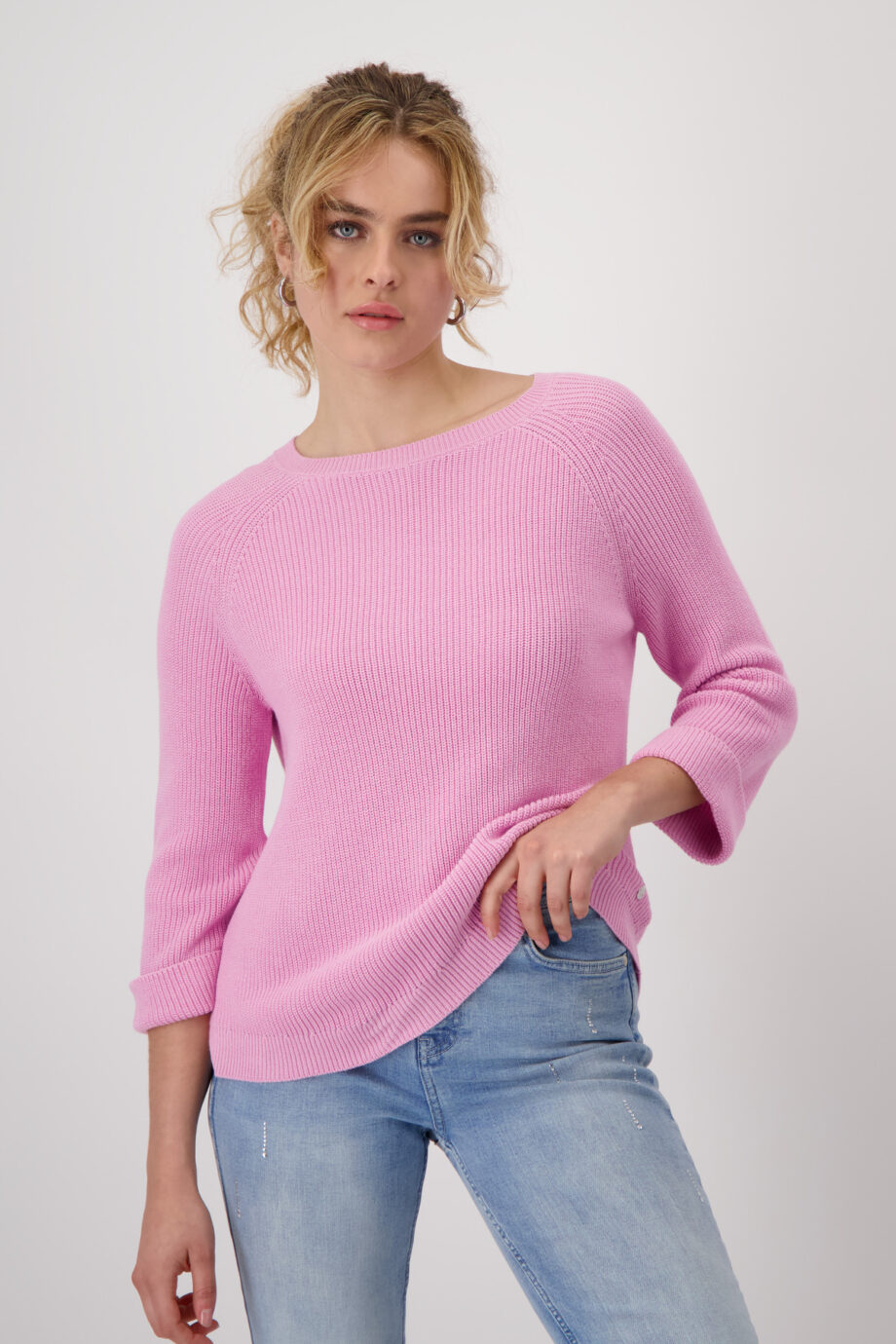 MONARI Damen Strickpullover mit Perlfangmuster