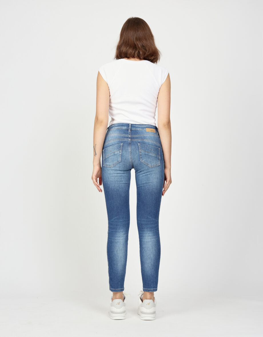 GANG Damenjeans 94SANA CROPPED - slim fit in lapis blue wash