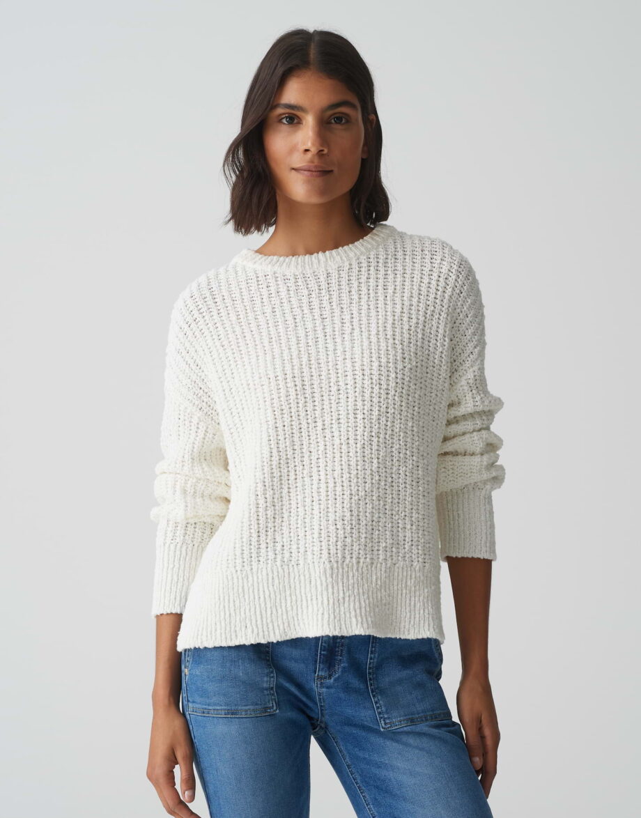 OPUS Damen Strickpullover Polum in Farbe milk