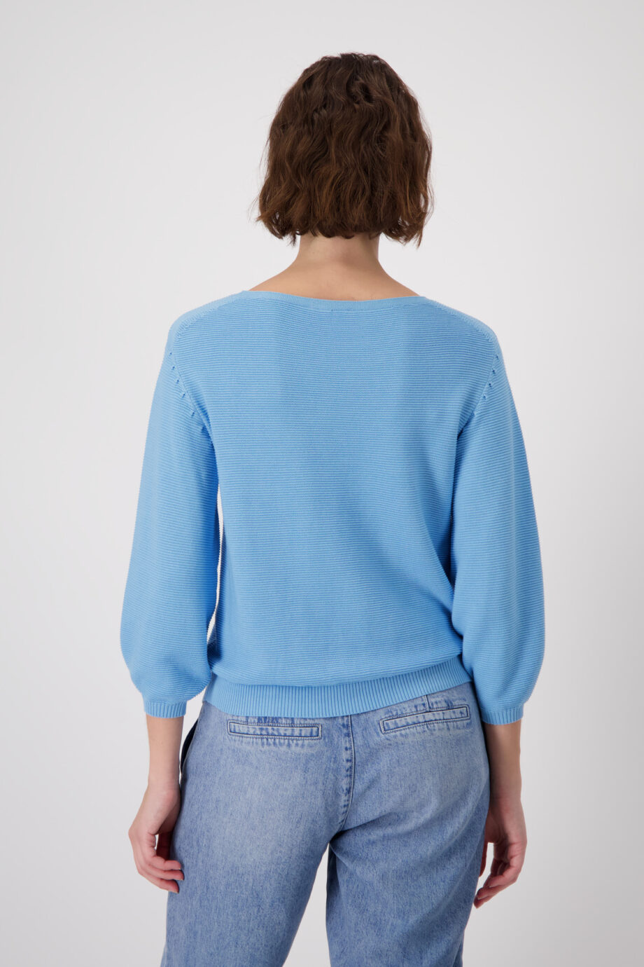 MONARI Damen Strickpullover auf Linksstrick in spring water blue