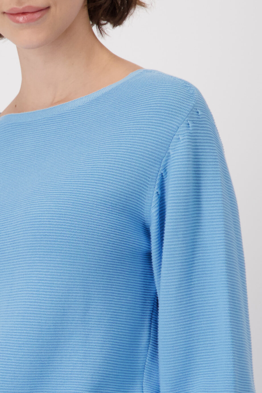 MONARI Damen Strickpullover auf Linksstrick in spring water blue