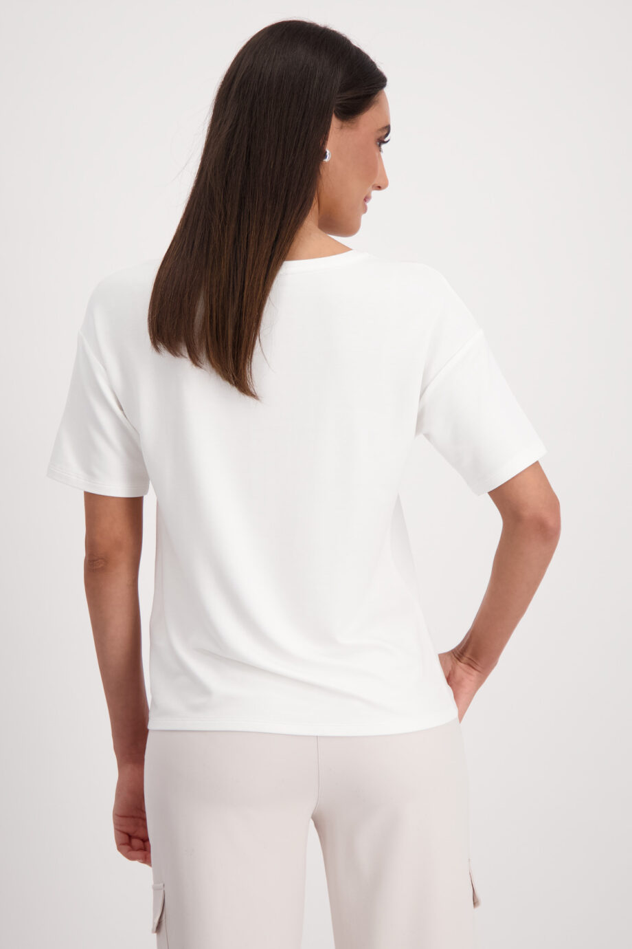 MONARI Damen T-Shirt mit Schrift in off-white